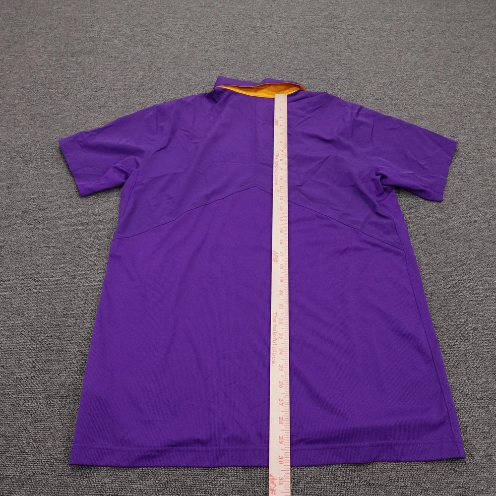 LSU Tigers Shirt Polo Mens Large Purple NCAA Football Nike Dri-FIT Short Sleeve
